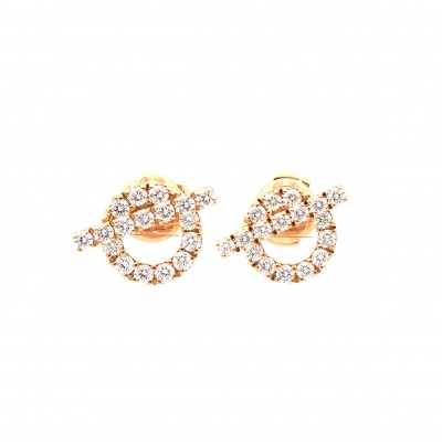 HERMÈS FINESSE DIAMOND 18K ROSE GOLD EARRINGS 